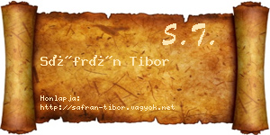 Sáfrán Tibor névjegykártya