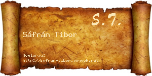 Sáfrán Tibor névjegykártya
